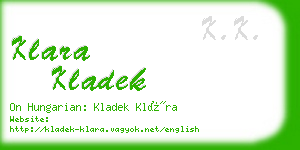 klara kladek business card